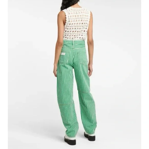 Ganni Kelly green striped Stary jeans - Picture 4 of 13